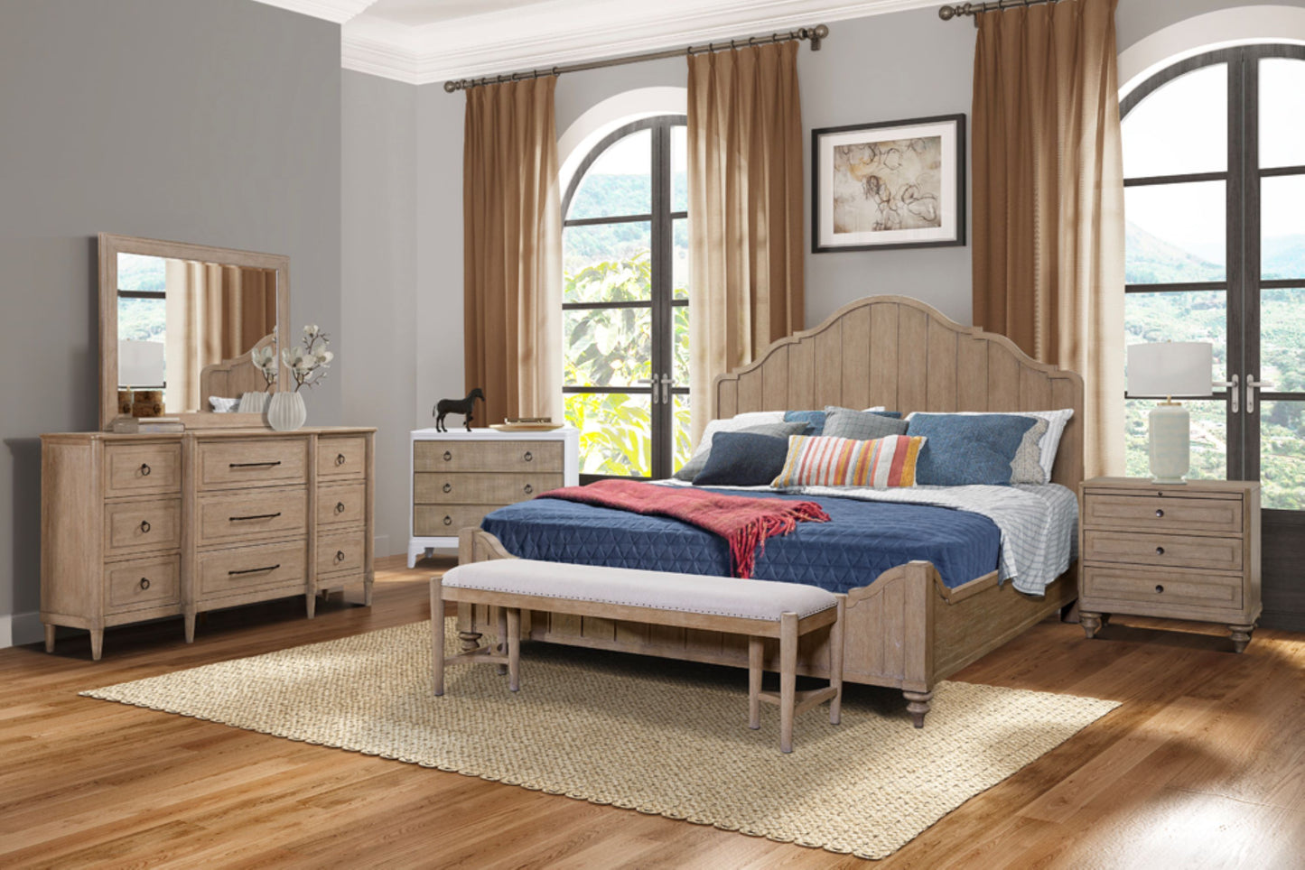 3 Drawer Nightstand With Sand Finish