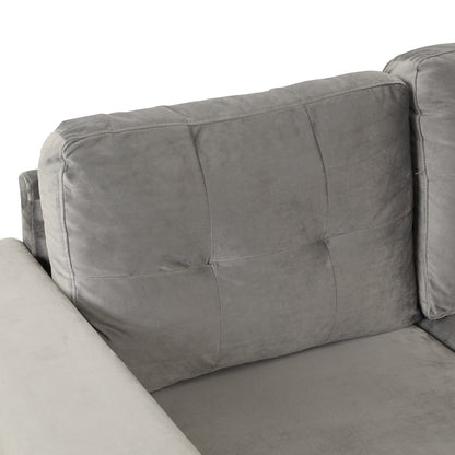 105" Modern Sectional Sofa with Storage Ottoman, L-Shape Couch with 2 Pillows and Cup Holder,Sectional Sofa with Reversible Chaise for Living Room,Gray