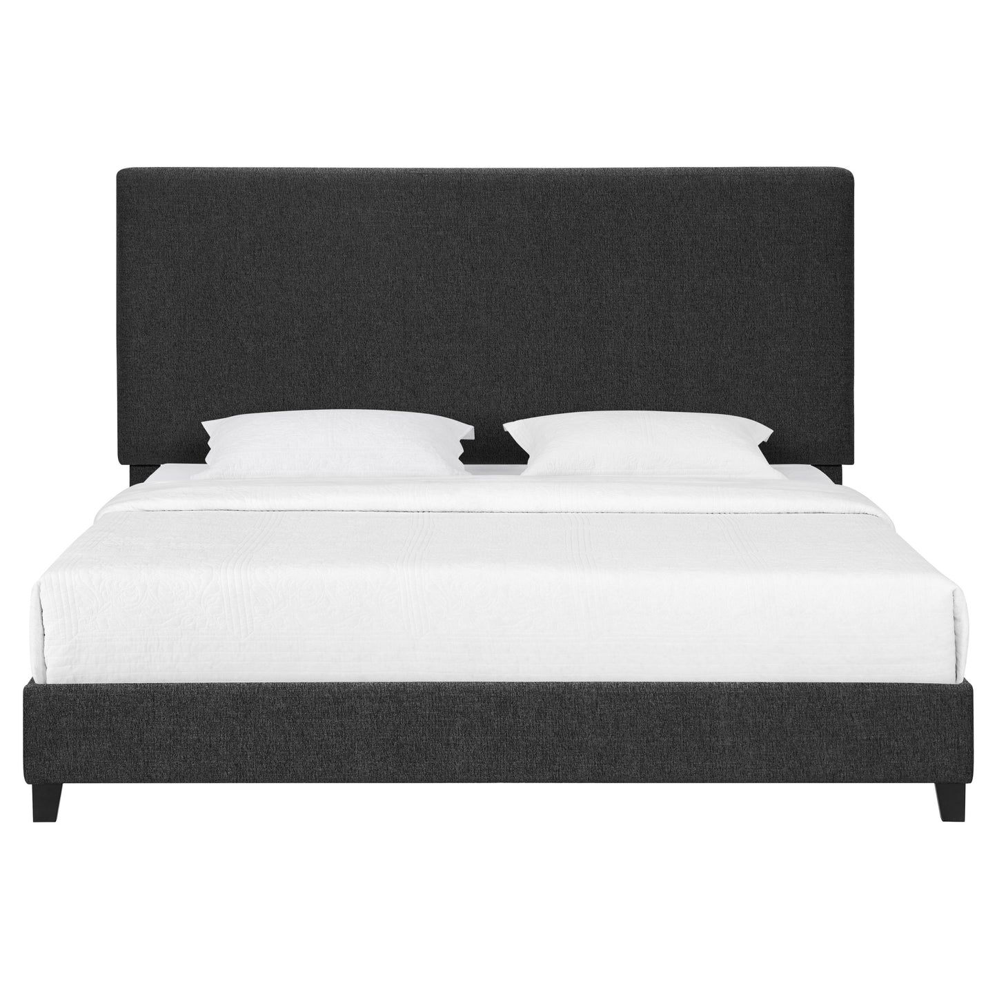 King Size Charcoal Grey Upholstered Platform Bed