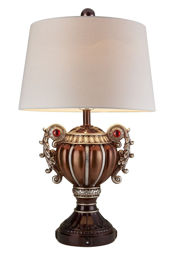 29.5' Tall' Delicata' Urn-Shaped Table Lamp, Bronze with Silver Accents
