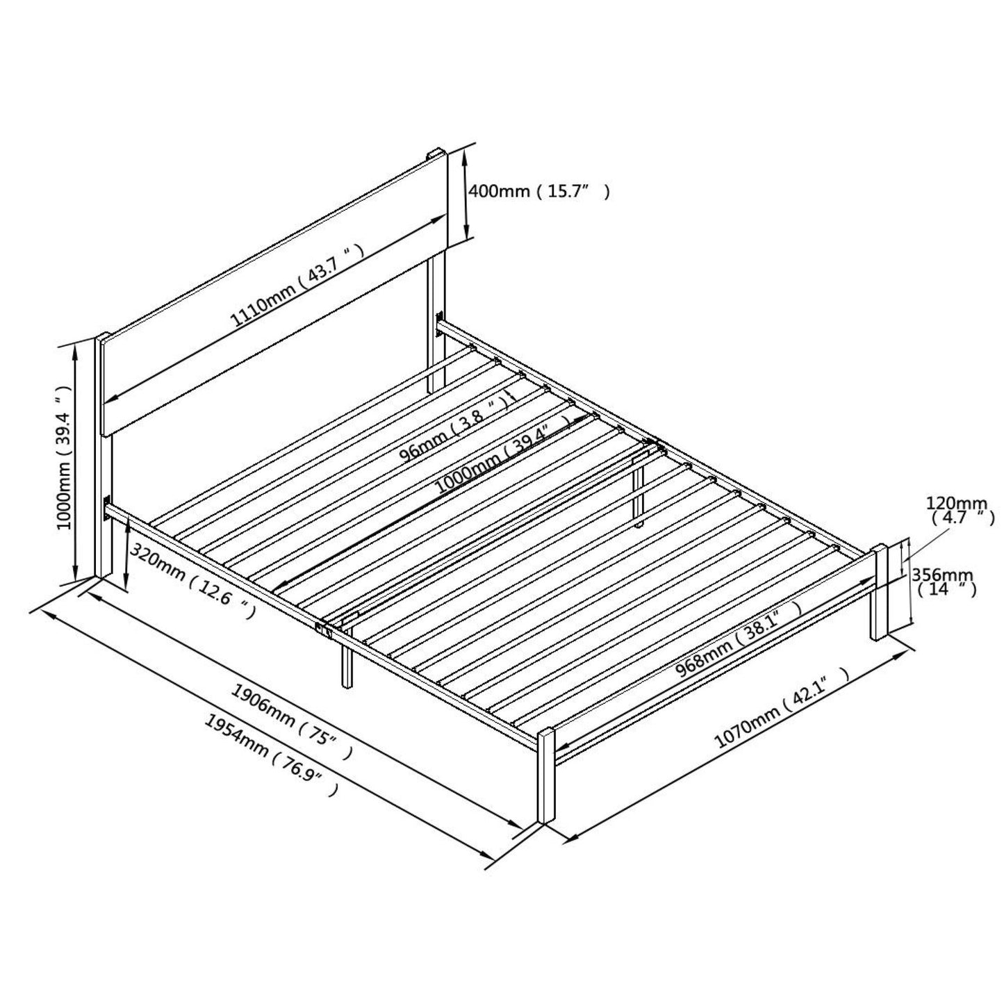 Twin Size metal bed Sturdy System Metal Bed Frame,Modern style and comfort to any bedroom,black