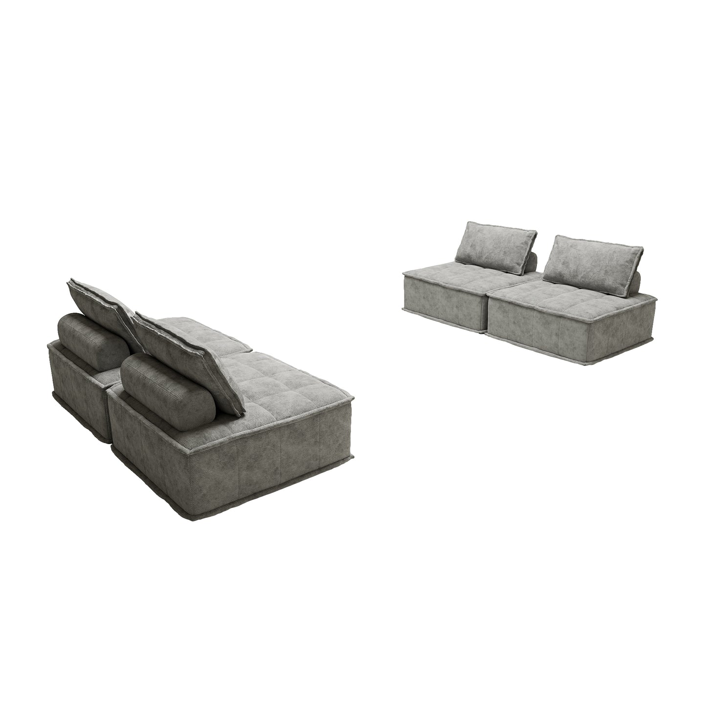 Modular 4-Piece Sofa with Adjustable and Removable Backrests for Ultimate Comfort Oversized sofa chenille light grey sofa