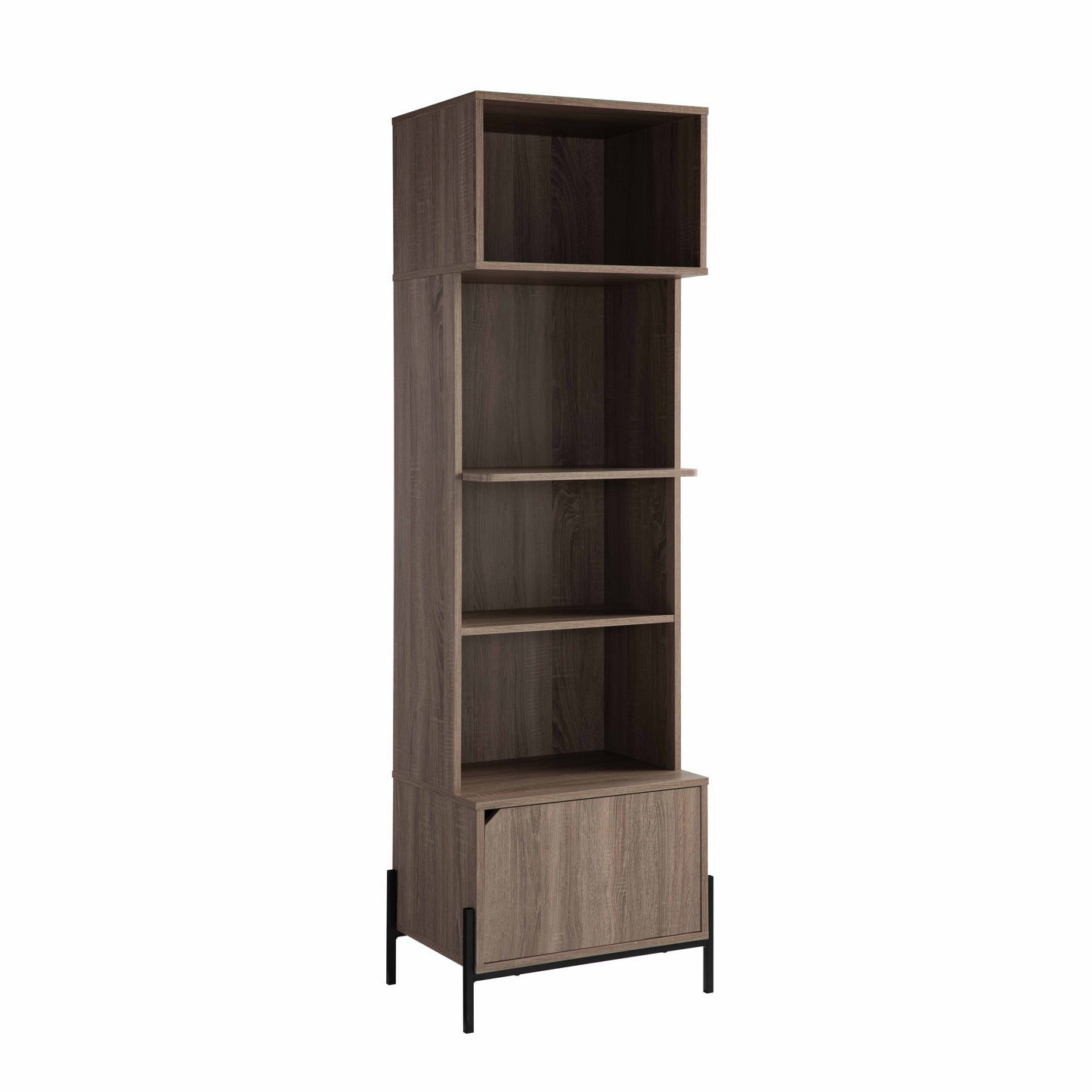 Bakers Rack, Kitchen Display Storage Cabinet Dark Taupe