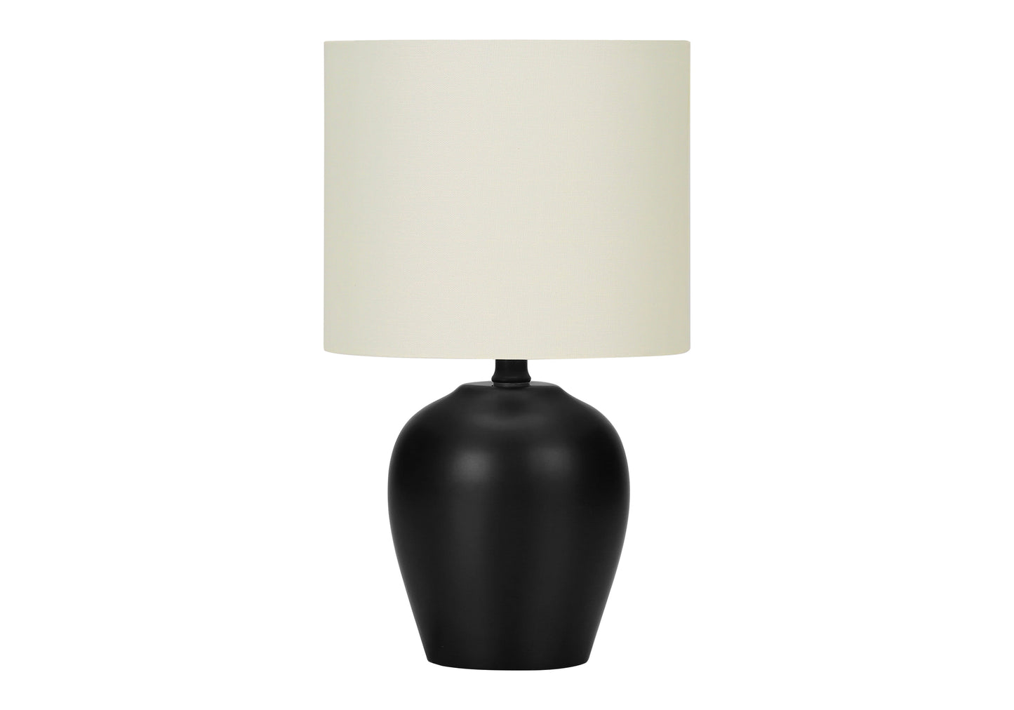 Lighting, 17"h, Table Lamp, Black Ceramic, Ivory / Cream Shade, Transitional