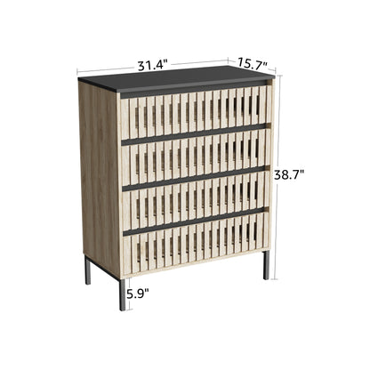 4 Drawer Storage Cabinet,Freestanding Cabinet,Bedroom Clothing Storage,Large Capacity,Modern Minimalist