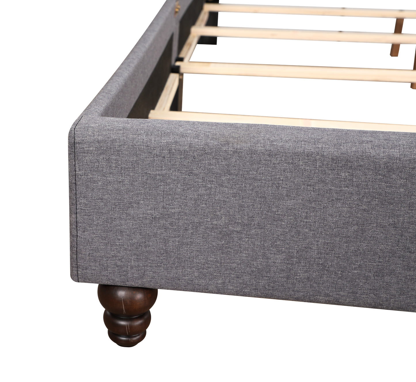 Transitional King Upholstered Bed In Gray