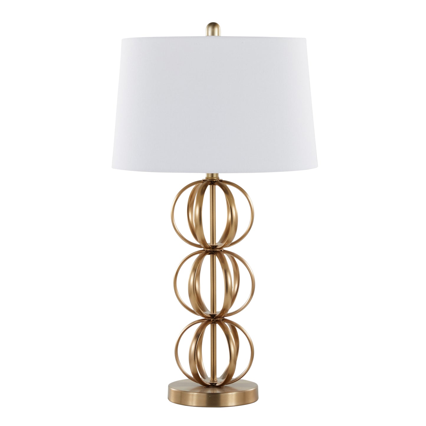 Linx 29" Contemporary Metal Table Lamp in Gold Metal and White Linen Shade from Grandview Gallery by LumiSource - Set of 2