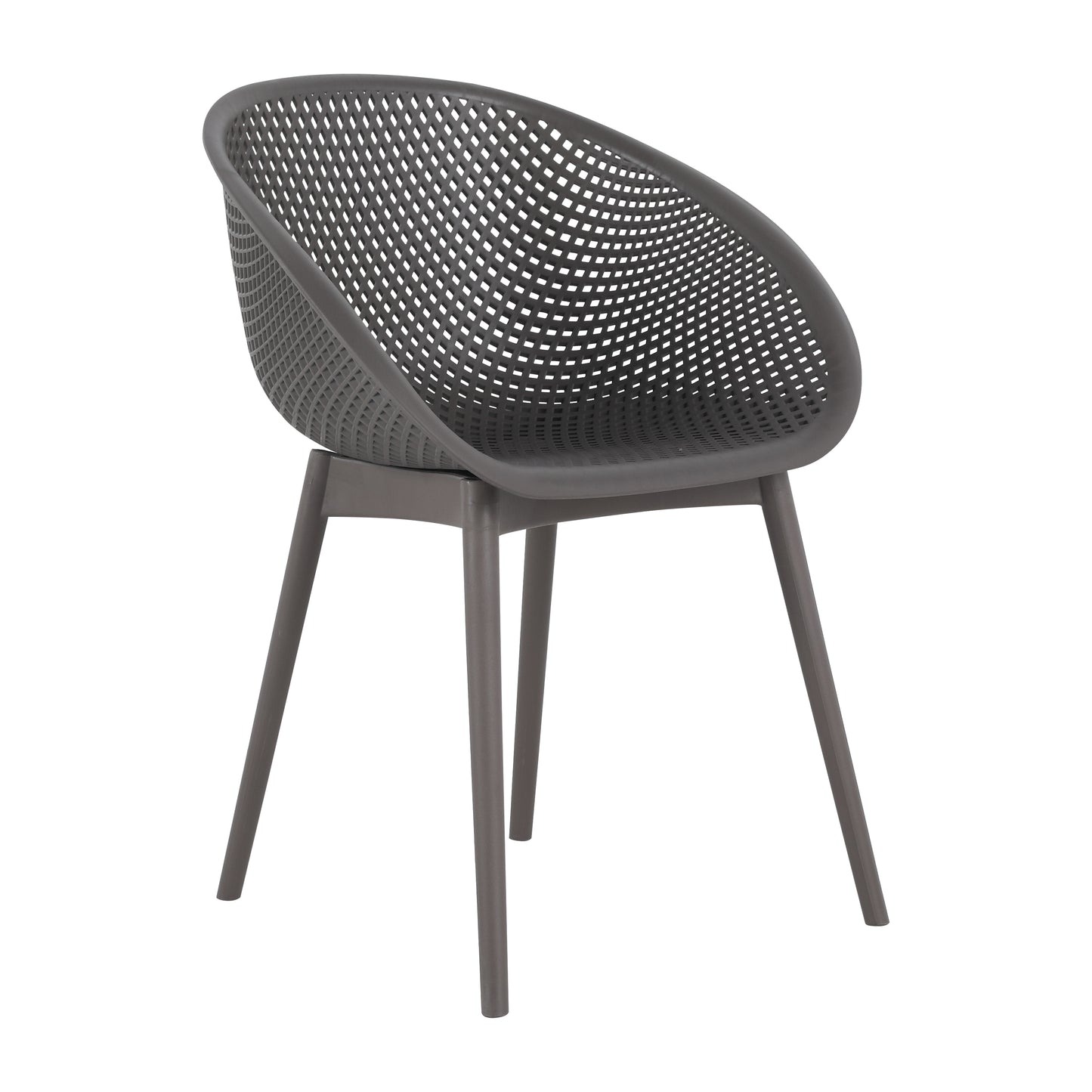 Two-piece durable single chair with mesh hollow-out design, warm gray, 21.26*23.23*30.91 (in), Polypropylene