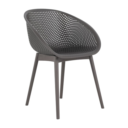 Two-piece durable single chair with mesh hollow-out design, warm gray, 21.26*23.23*30.91 (in), Polypropylene