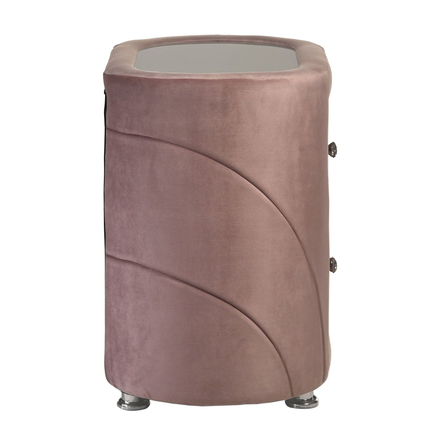 Pink Upholstered 2-drawer Nightstand