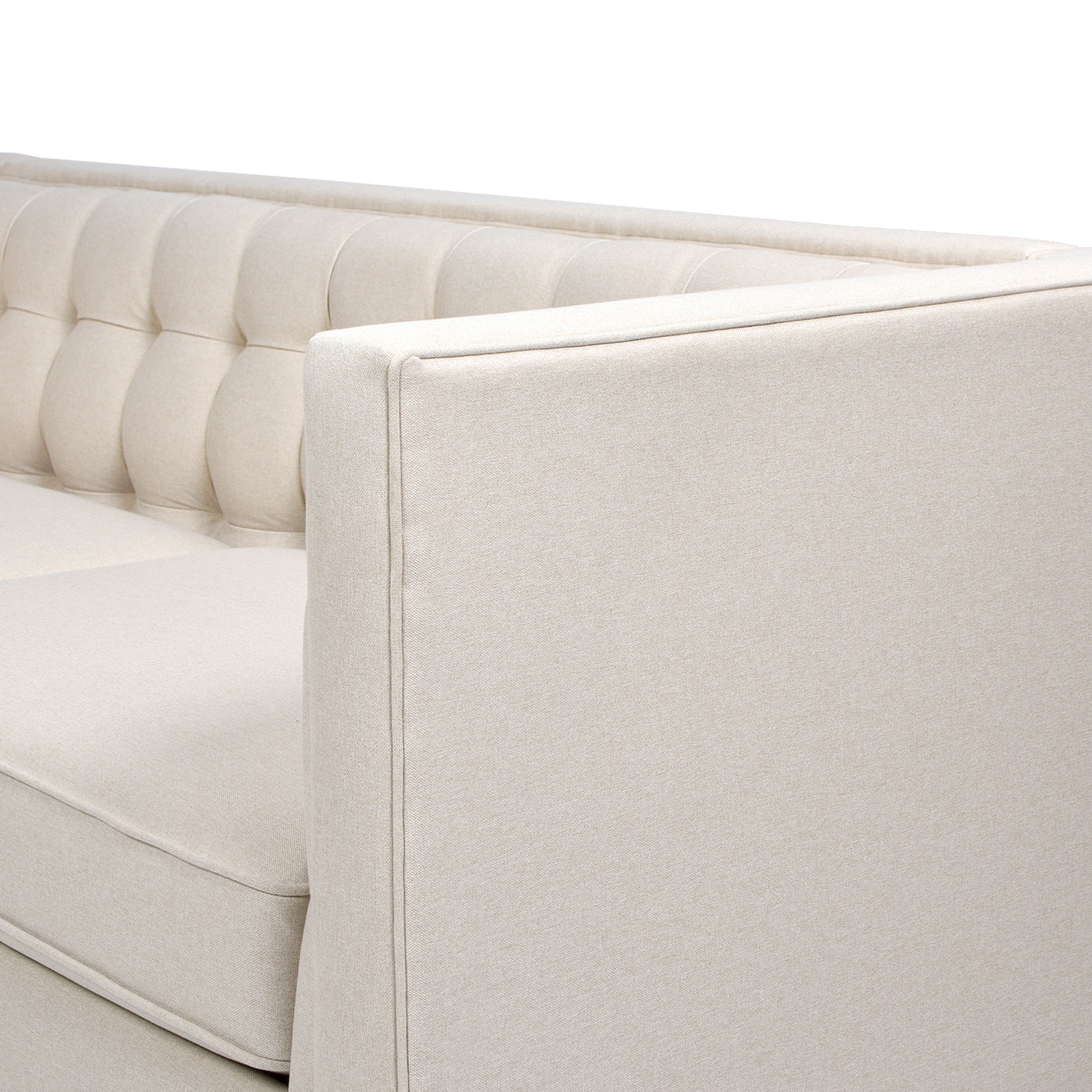 James 74" Modern Tuxedo Sofa, Sky Neutral Beige Polyester