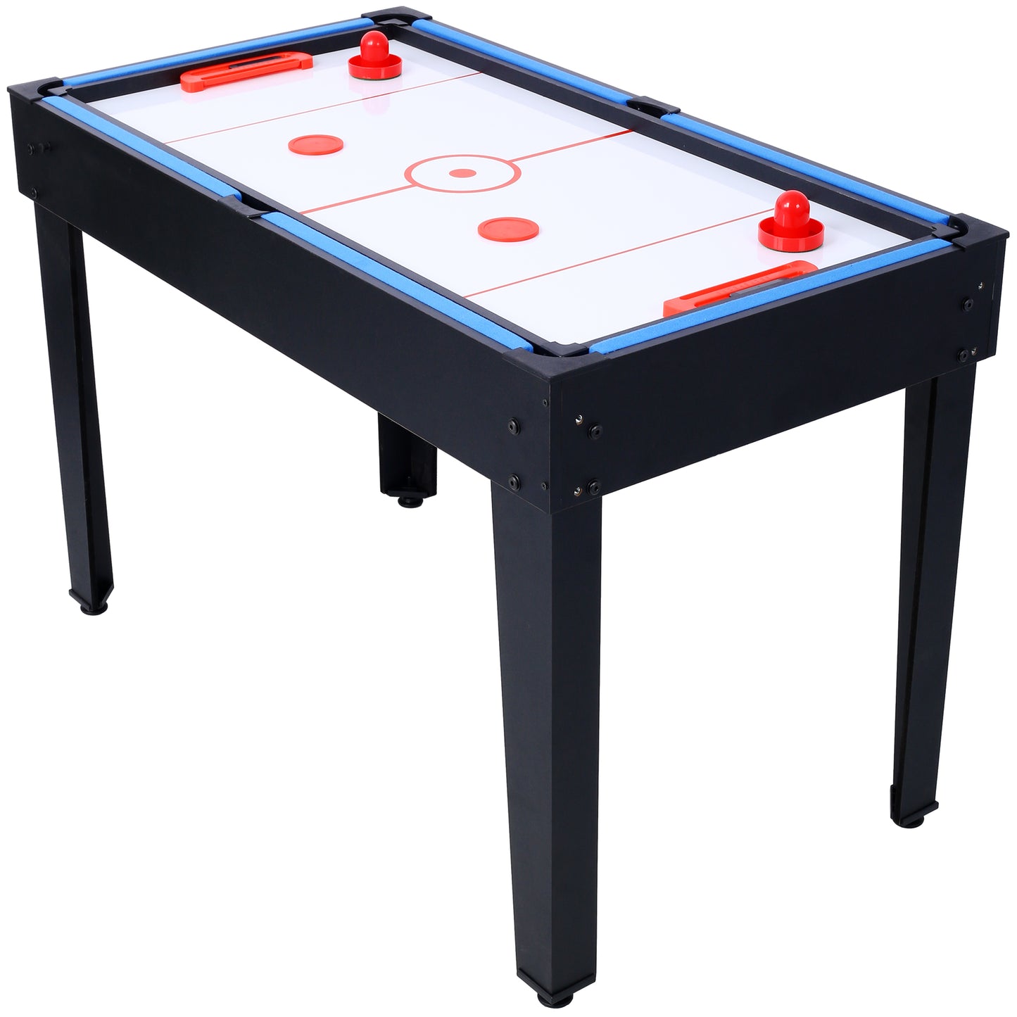 5-in-1 Multi-Game Table - Billiards, Push Hockey, Foosball, Ping Pong, and Basketball black/blue