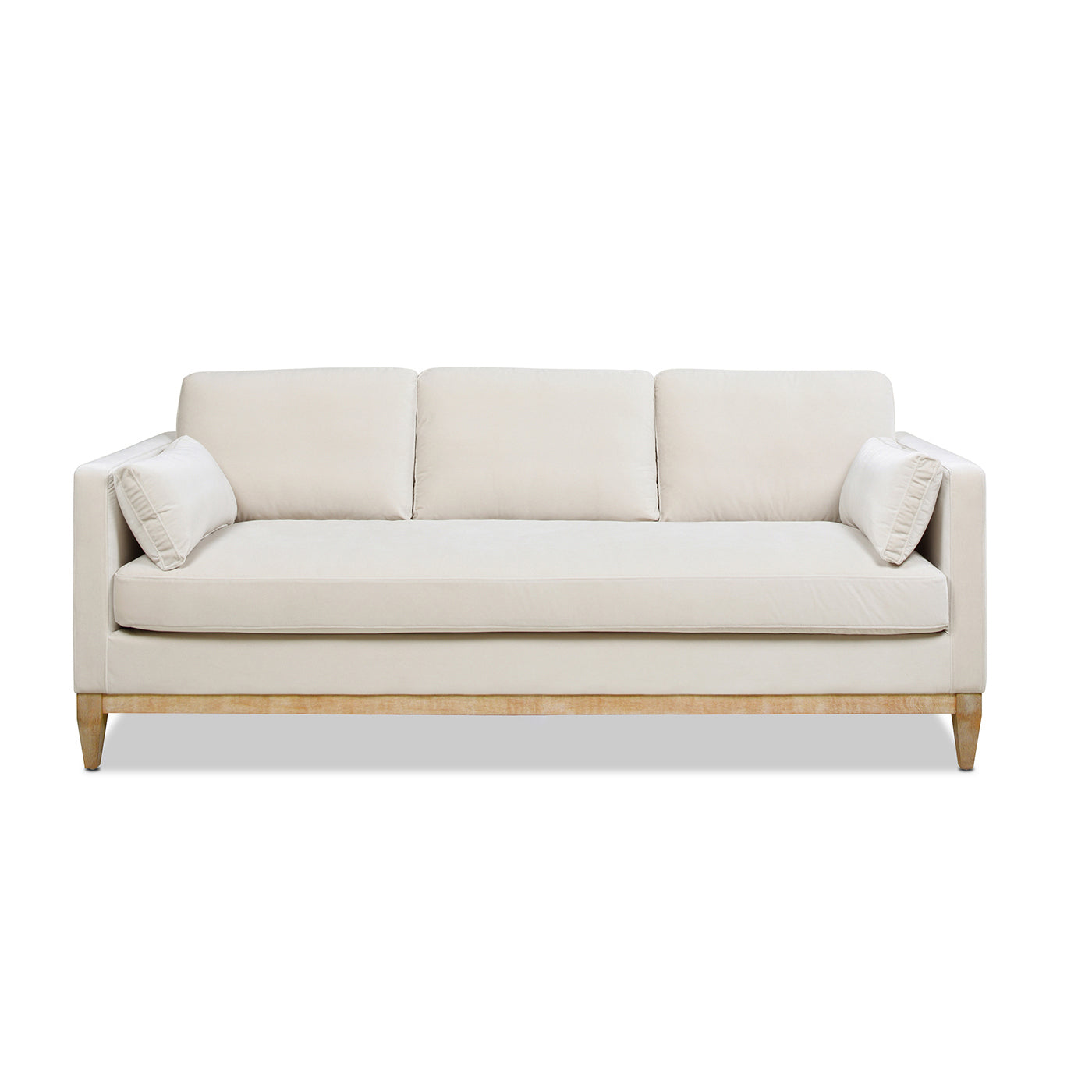 Knox 84" Modern Farmhouse Sofa, French beige Performance Velvet