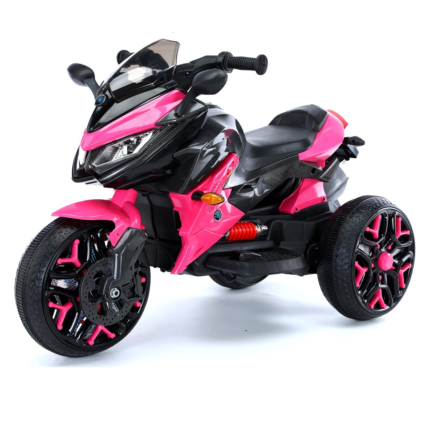Kids Motorcycle Ride-On Motorcycle 3-Wheels Battery Powered Motorbike  Rechargeable 12 V kids  ride on toy with PU seat Training  Wheels/manual throttle/ drive by hand /Lighting  wheels