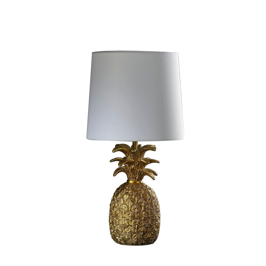 17" In Golden Brass Tropical Heahea Pineapple Table Lamp